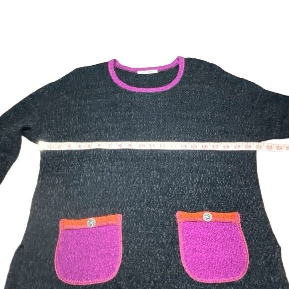 MARGARET WINTERS Cotton Blend Art to Wear Long Sleeve Sweater Pocket Detail Sz S - Picture 6 of 10